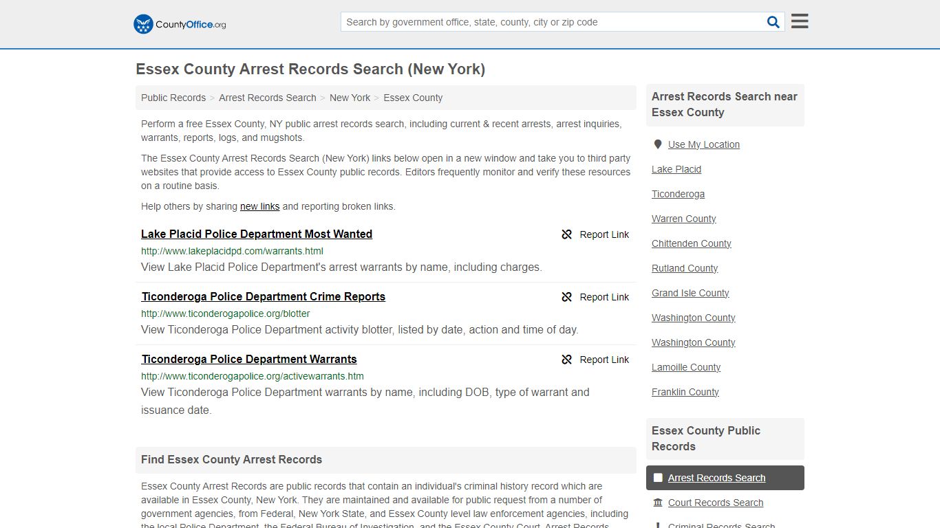 Arrest Records Search - Essex County, NY (Arrests & Mugshots)